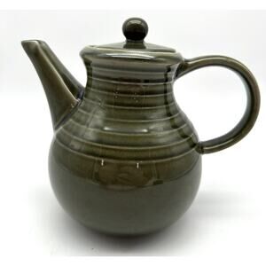Royal Oak Green Glazed Pottery Teapot W/Lid